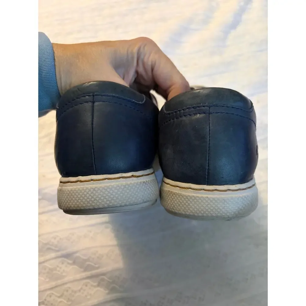 Clarks Men's Leather High Top Sneakers Navy Blue Lace Up Casual Shoes 9.5M
